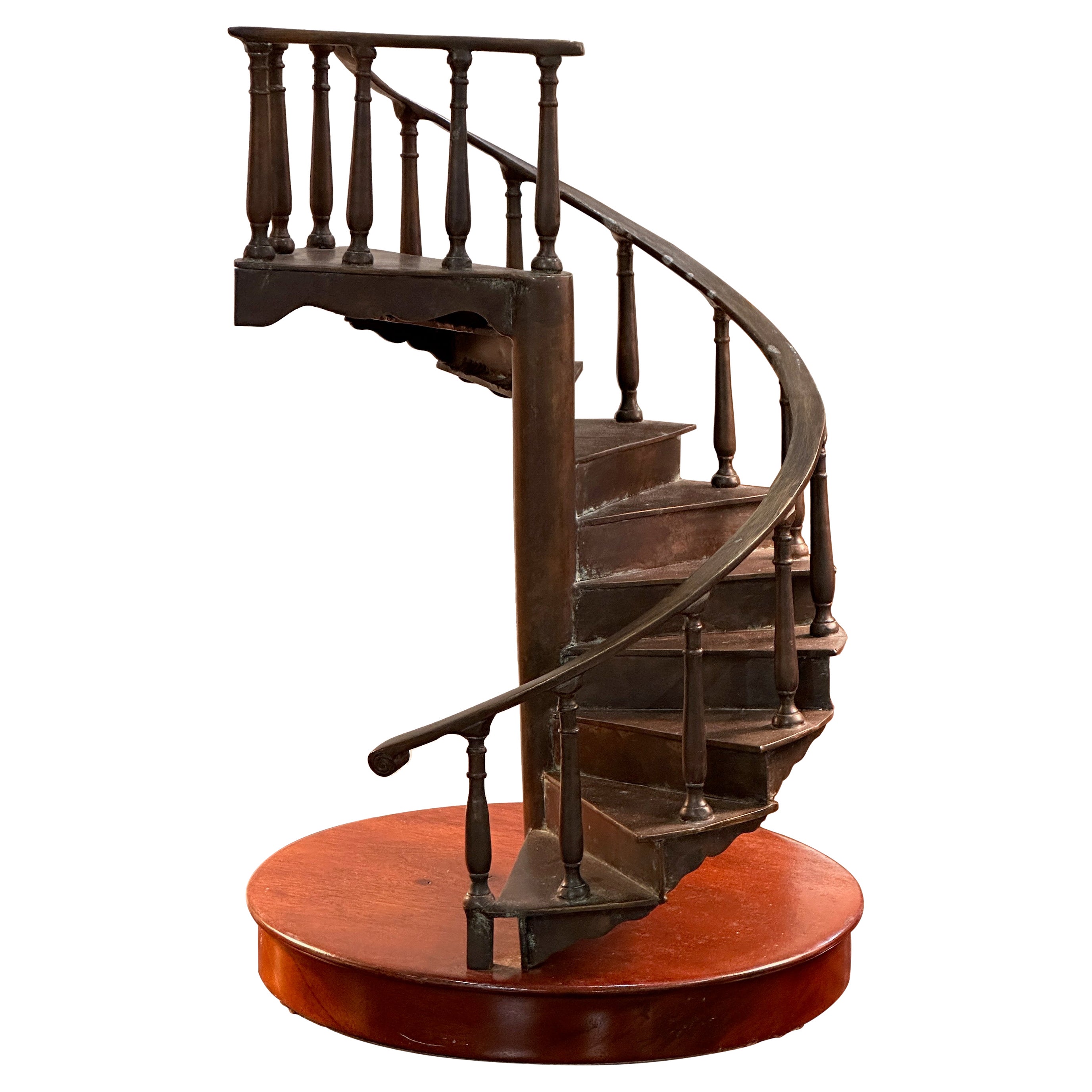 Mid-20th Century Cast Bronze Spiral Staircase Model