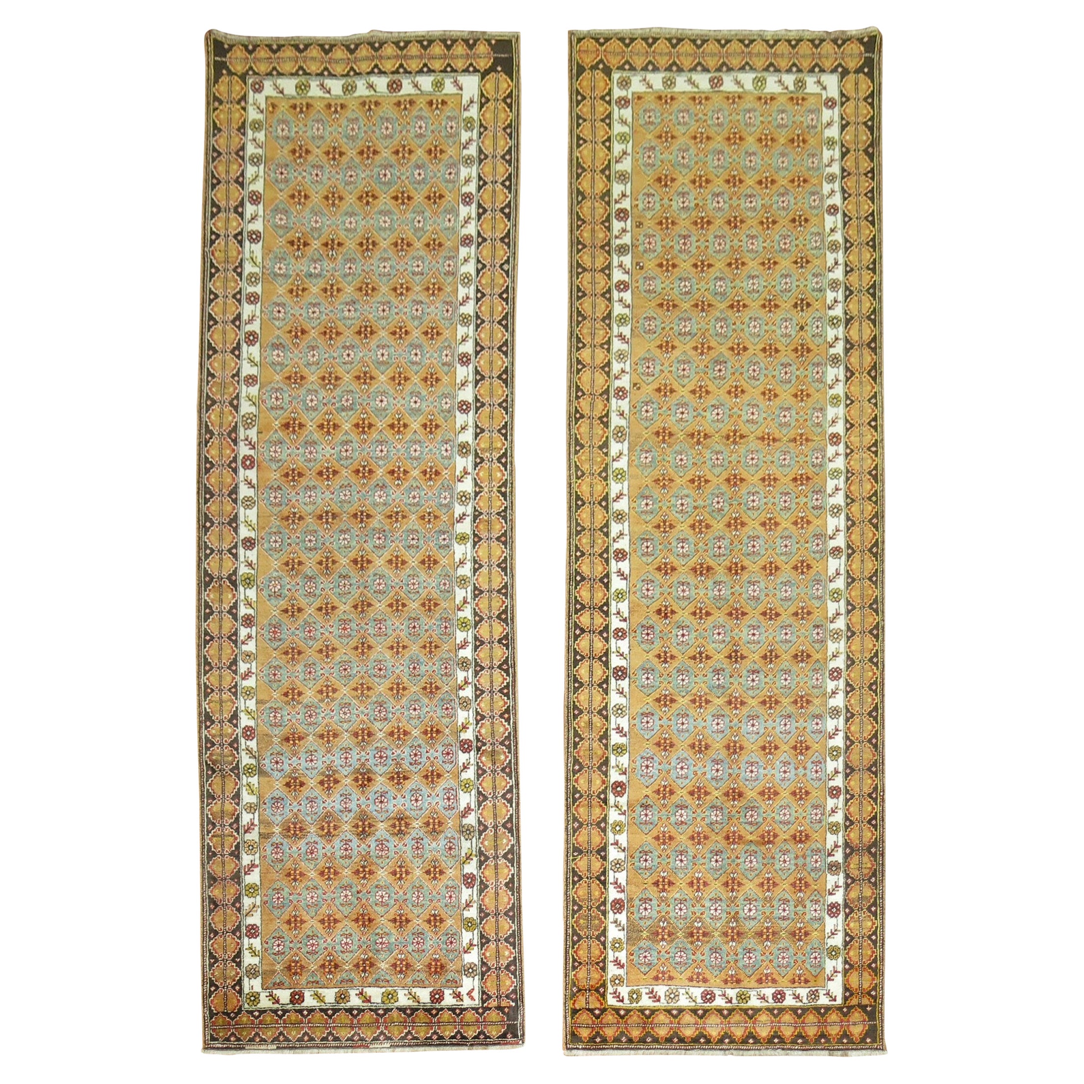 Pair of Antique Turkish Runners For Sale
