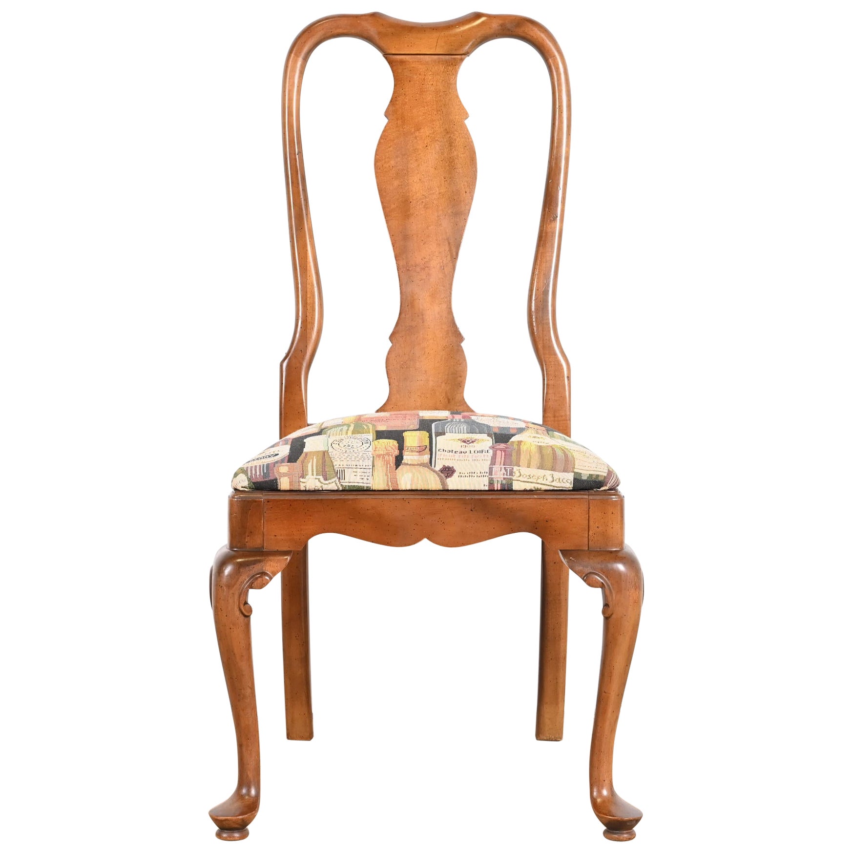 Century Furniture Queen Anne Carved Mahogany Side Chair