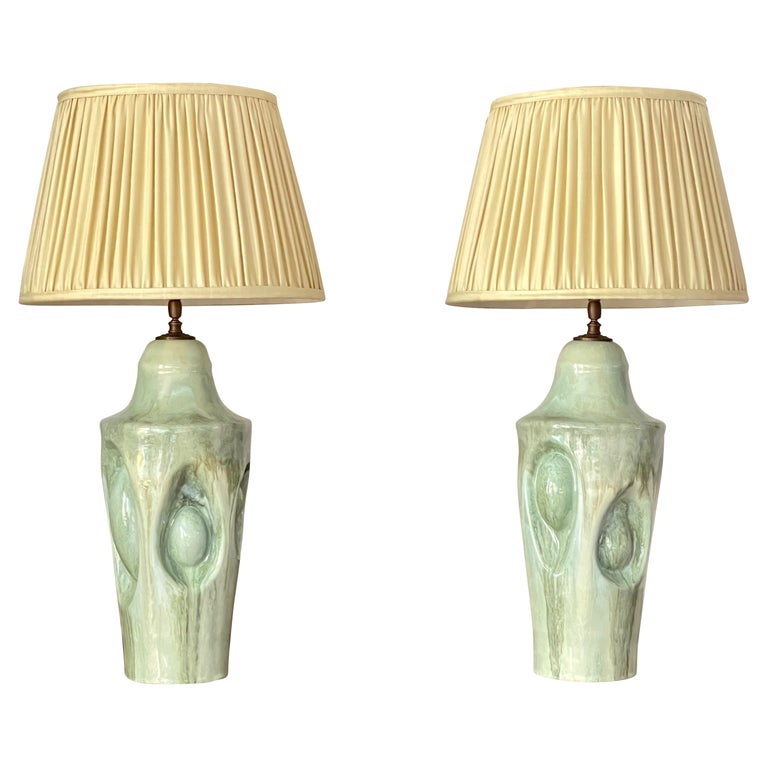 Pair of Table Lamps - Handmade Ceramic Unique Pieces Contemporary 21st  Century For Sale at 1stDibs