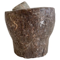 Vintage Stone Mortar and Pestle Bowl Set