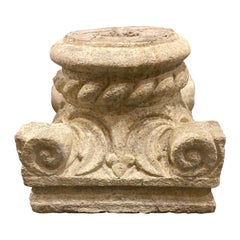 Antique Architectural Ionic Stone Fragment, Early 20th Century