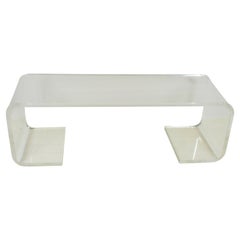 Large thick Lucite coffee table or bench