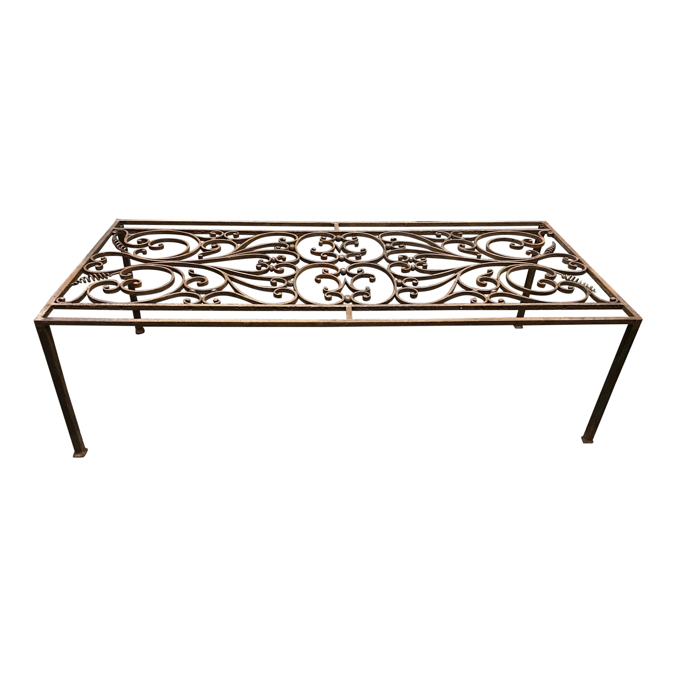 French Iron Architectural Fragment Coffee Table Frame For Sale