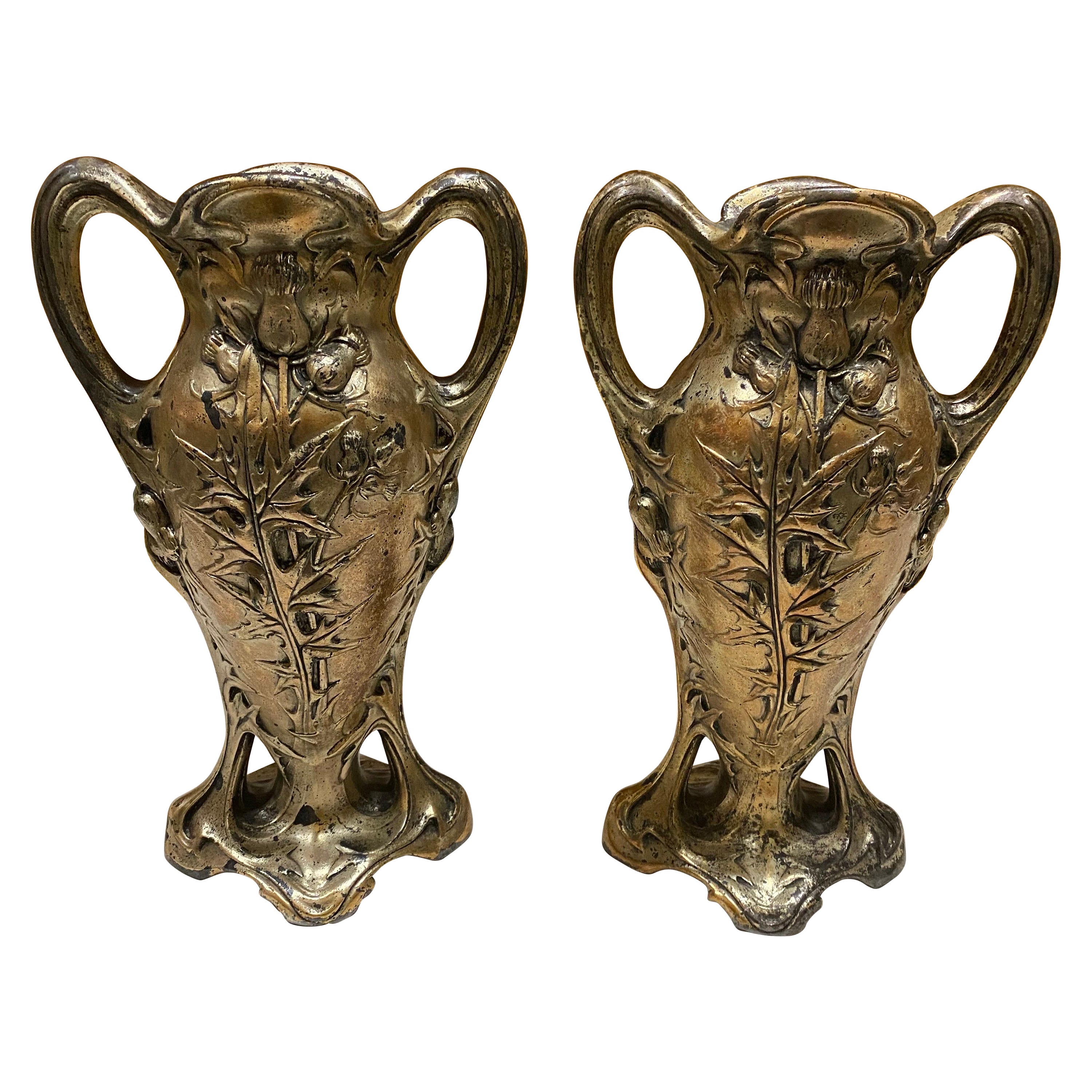 Pair of Art Nouveau Vases Iron Forged, by Dagobert Peche