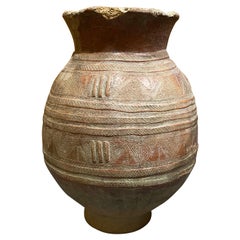 18th C. Terracotta Jar with Incised Design