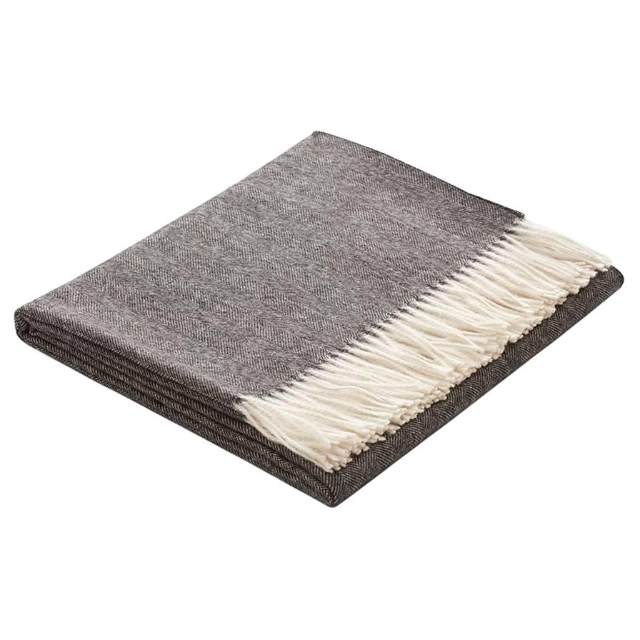 Handmade 100% Baby Alpaca Sill Throw Herringbone by Fells/Andes  (FREE SHIPPING) For Sale