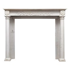 19th Century Italian Statuary Marble Regency Period Fireplace, circa 1820