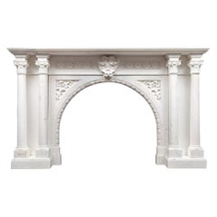 Antique Statuary Marble Fireplace, circa 1850