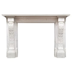 Early 19th Century Antique Regency White Statuary Marble Fireplace, circa 1830