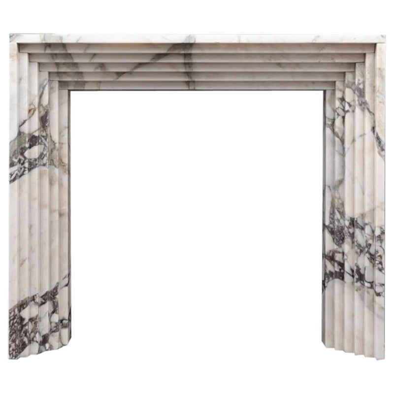 Hand Crafted Art Deco Style Marble Fireplace