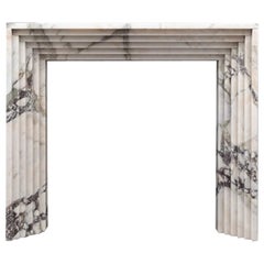 Hand Crafted Art Deco Style Marble Fireplace