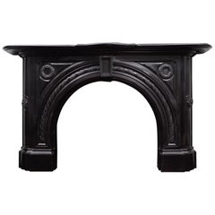 Antique Black Marble Fireplace from the Early Victorian Period, circa 1850