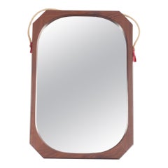 Vintage Rosewood Framed Italian Mirror from the 1960s