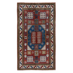 4,6x8 Ft Brandneuer handgeknüpfter kaukasischer Kazak-Teppich aus Wolle