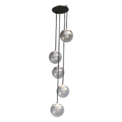 Gino Sarfatti Arteluce Ceiling Lamp 1965 Model 2095 Balls Glass Aluminum