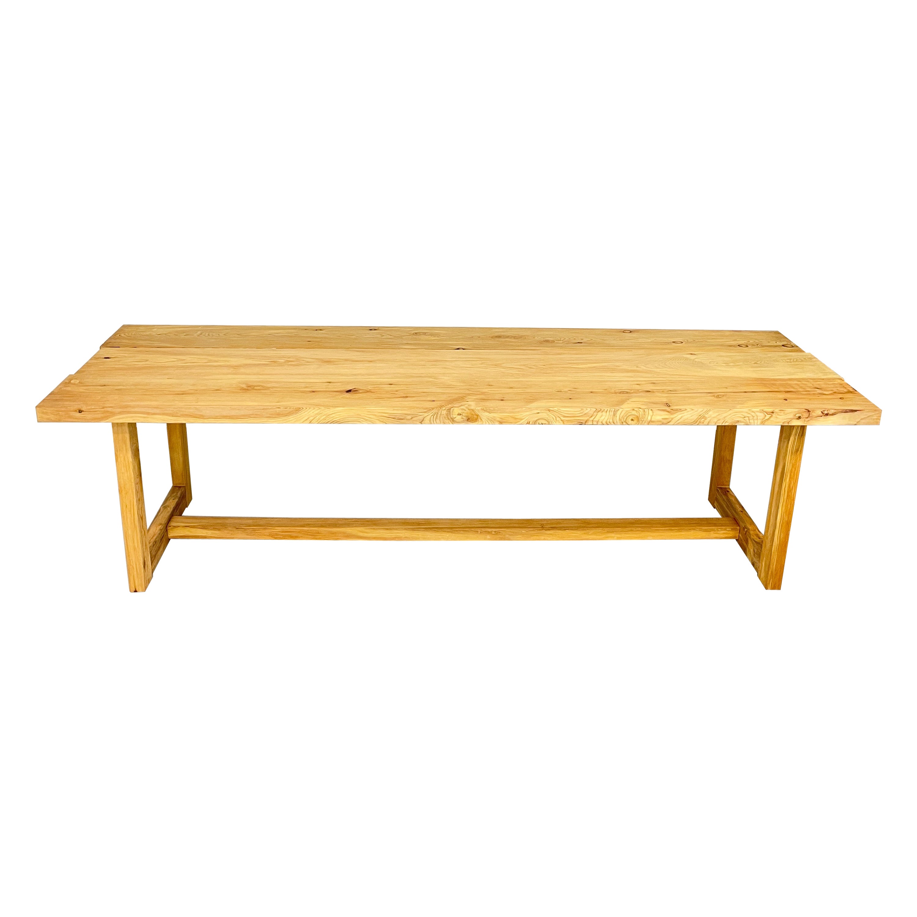 Scandinavian Farmhouse Dining Table in Solid Cedar Wood For Sale