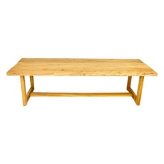 Scandinavian Farmhouse Dining Table in Solid Cedar Wood