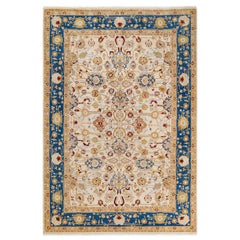 One of a Kind Hand Knotted Traditional Oriental Mogul Ivory Area Rug
