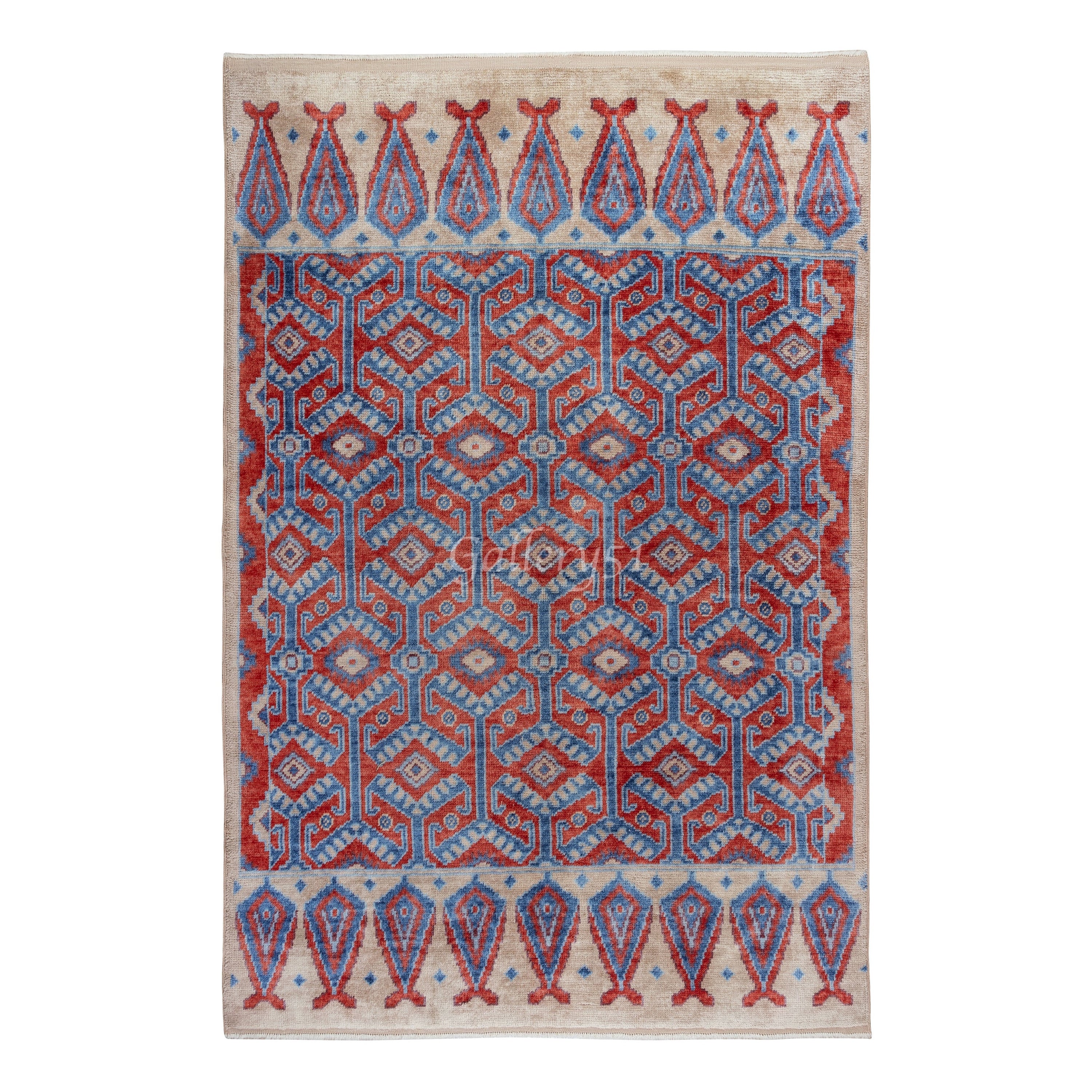 Modern Hand Knotted Rug Made of Hand-Spun Organic Wool, Custom Options Available For Sale