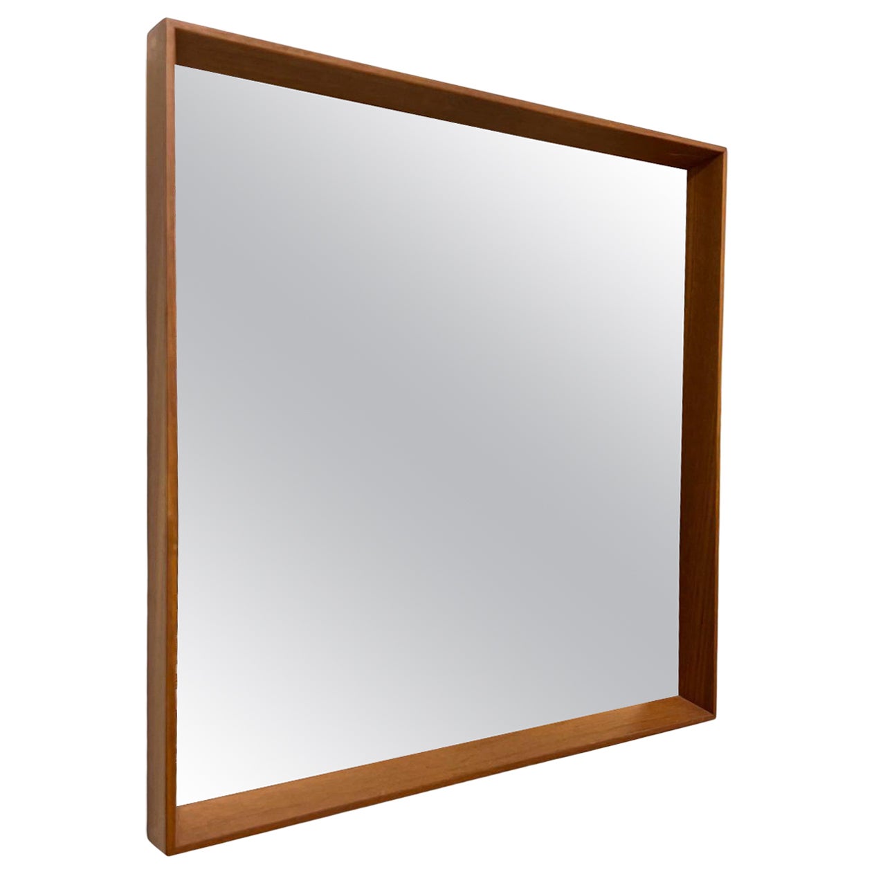 1970s Teak Wall Mirror Sophisticated Scandinavian Modern Style Pedersen & Hansen