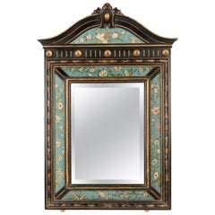 Napoleon III French Japonisme Style Lacquer Wall Mirror