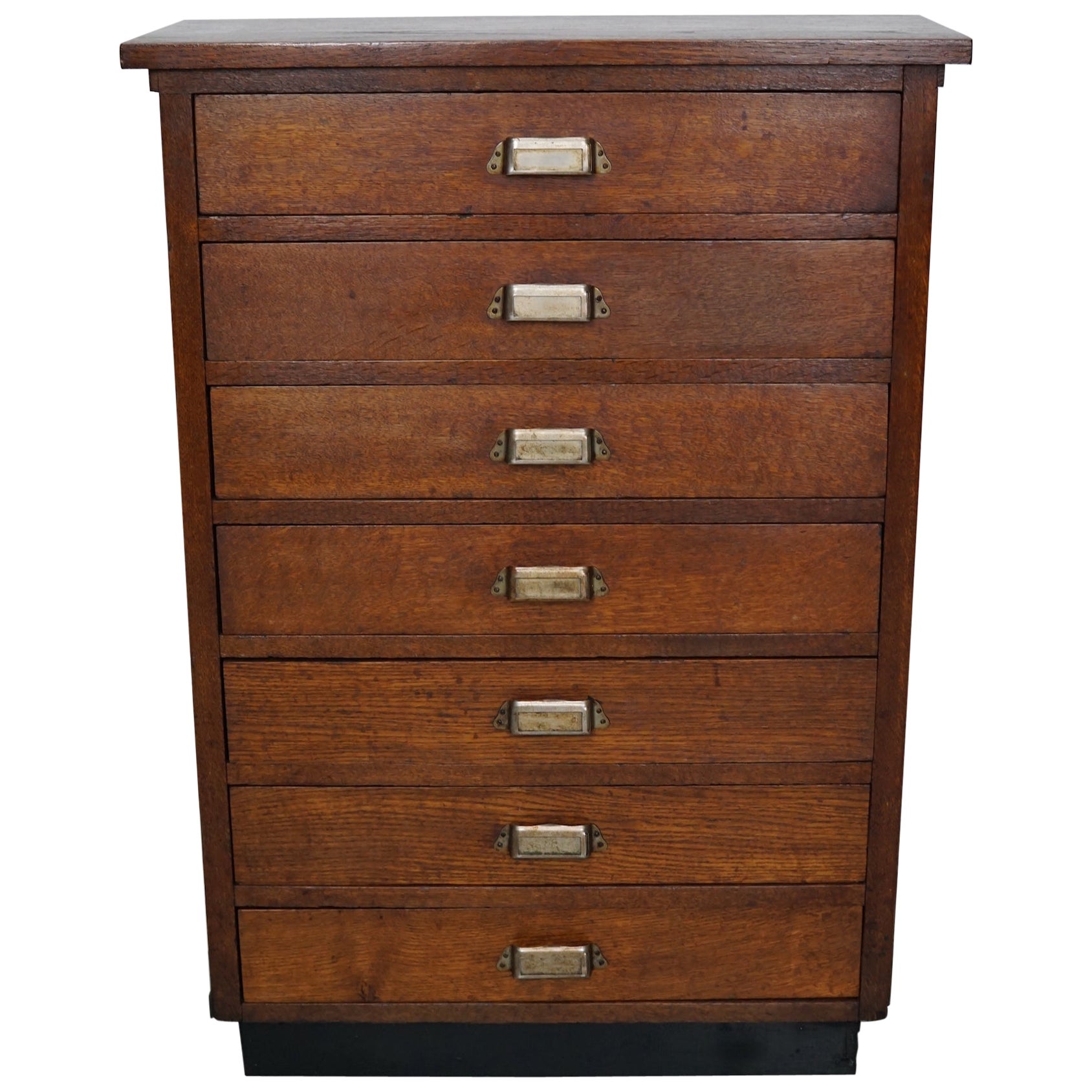 Dutch Oak Apothecary / Filing Cabinet, 1930s For Sale