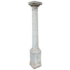 Antique 18th Century Italian Marble Column with Rectangular Base