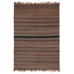 Varamin Persischer Varamin mit braunen, schwarzen und weißen Streifen von Teppich & Kelim