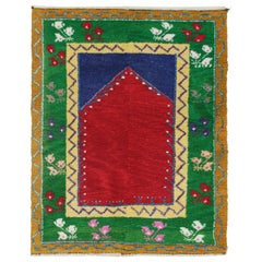 Used Tulu Shag Rug in with Red Open Field - by Rug & Kilim