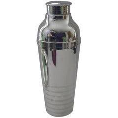 Large French Art Deco Cocktail Shaker in Silver Plate C.1930