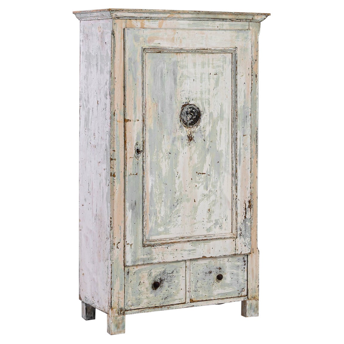 19th Century Central European Patinated Wooden Cabinet For Sale