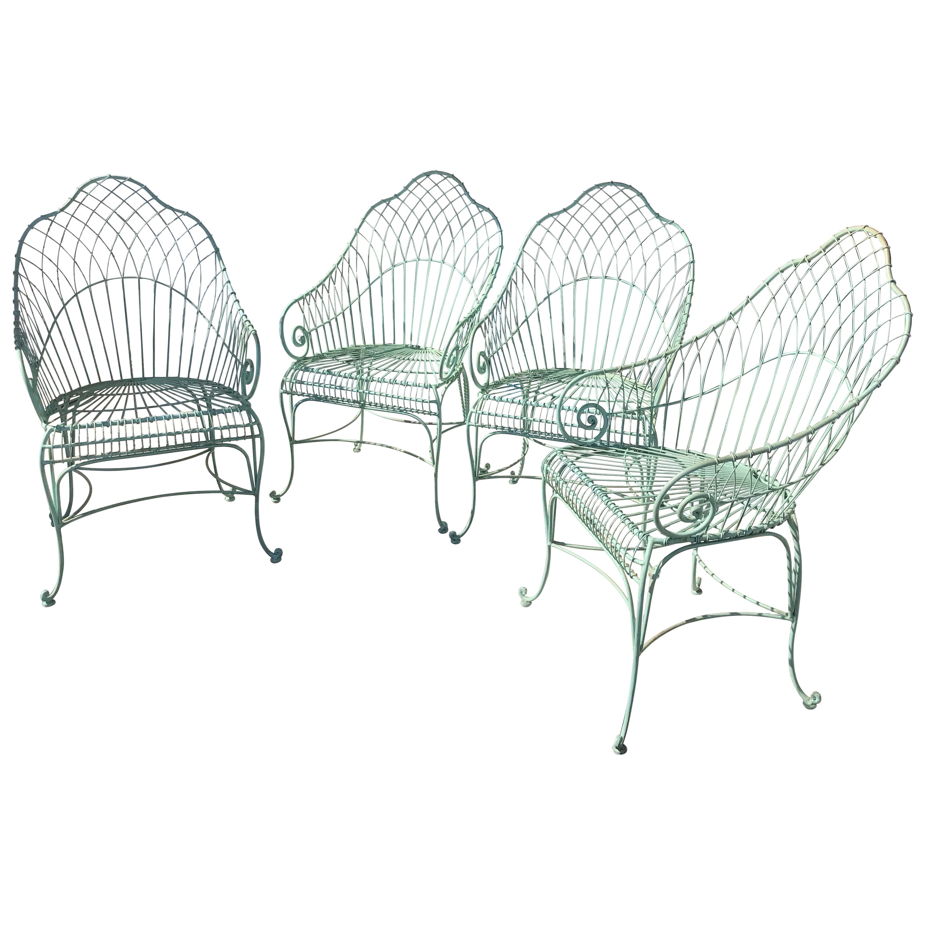 French wire garden chair, c. 1940 at 1stDibs