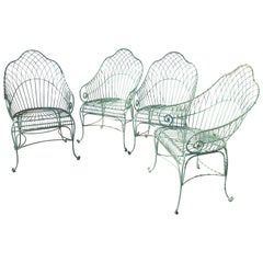Set of 4 French Wire Garden Chairs