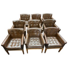 Set of 9 Ralph Morse Leather Armchairs