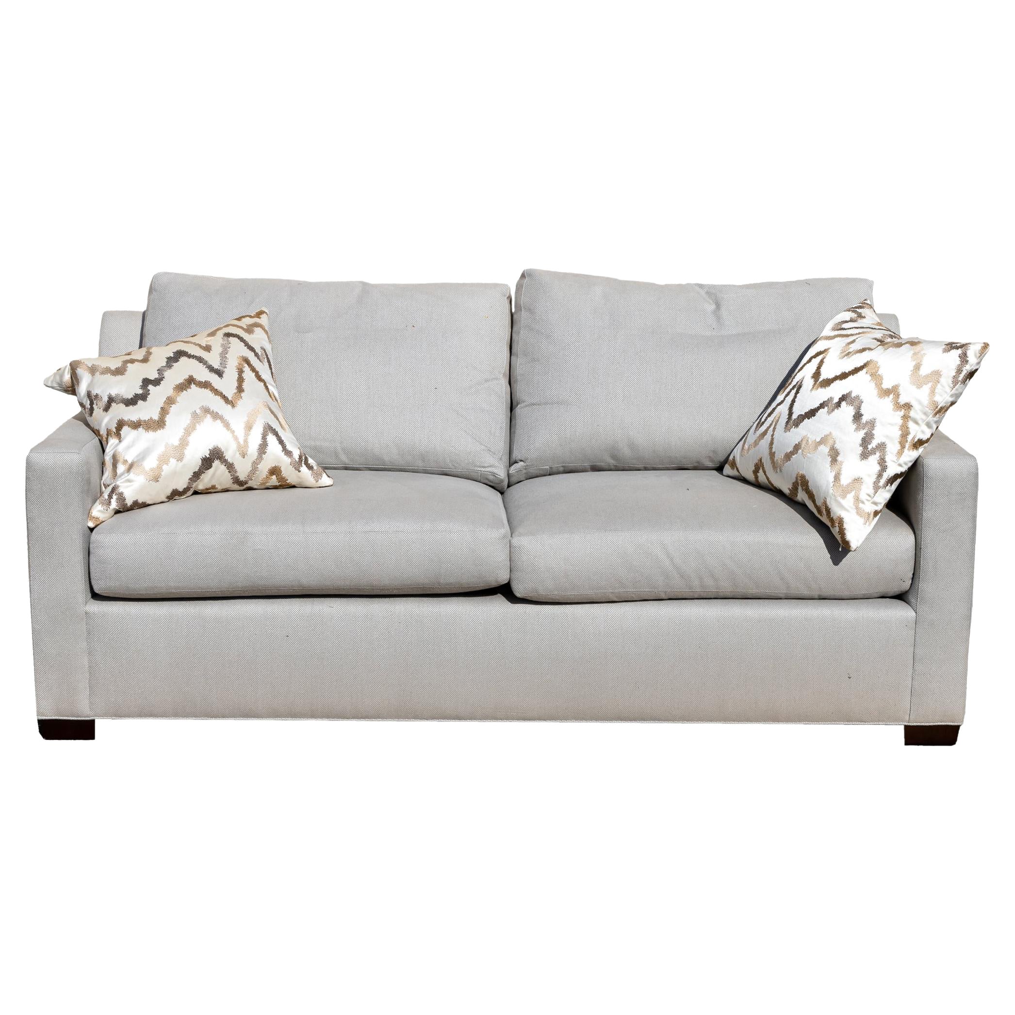 Modern Contemporary Transitional Baker Sofa and Love Seat Set Grey For