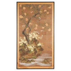 Peinture japonaise asiatique Nihonga à un seul panneau, signée Robert Crowder
