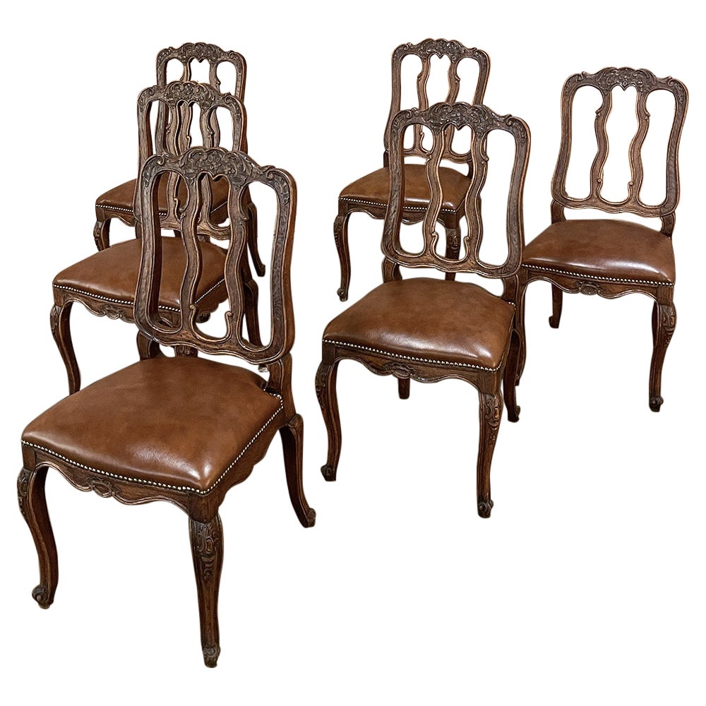 Set of 6 Rustic Country French Rush Seat Dining Chairs For Sale at 1stDibs farmhouse dining