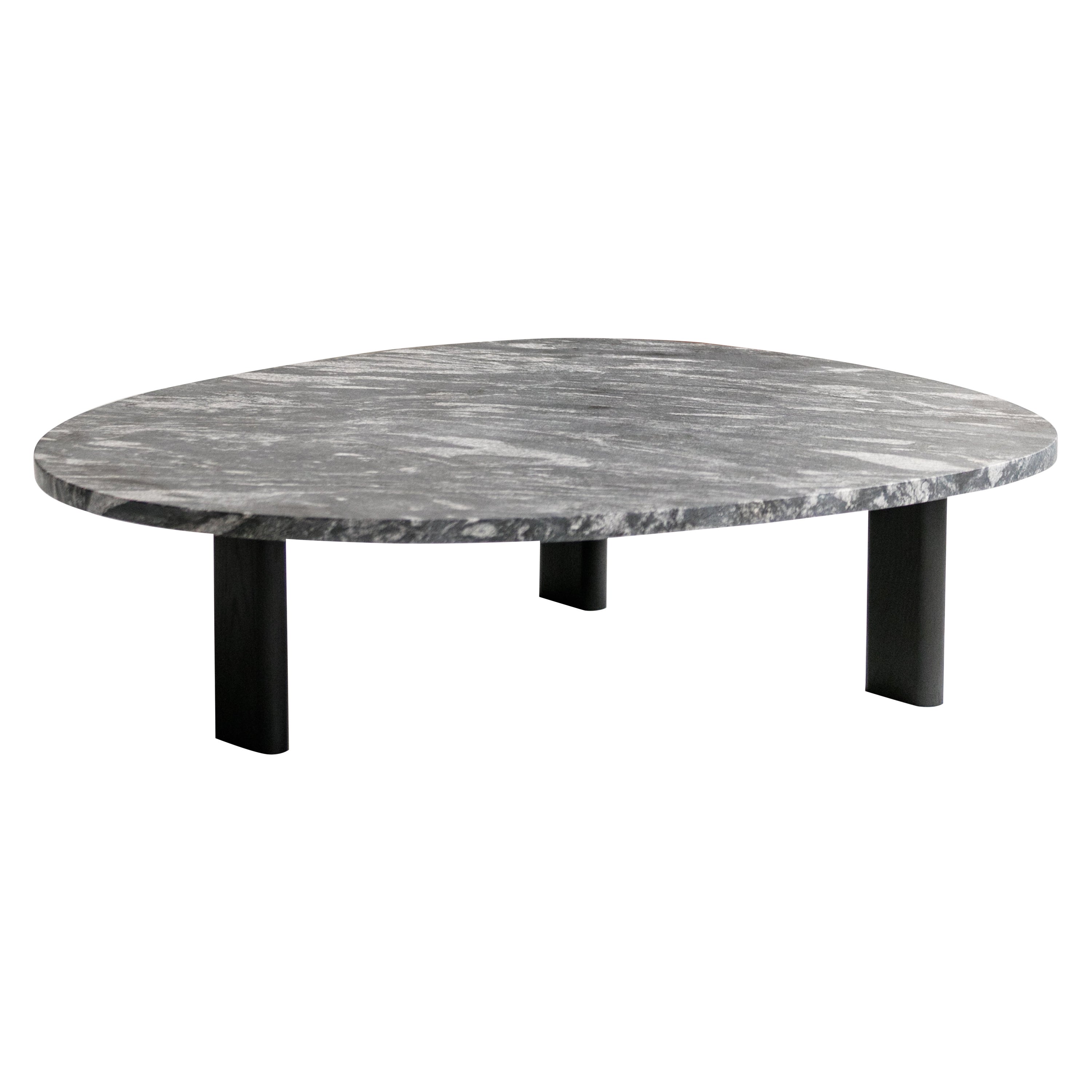 Vesta Stone Topped & Solid Ash Coffee Table 52"L by Mary Ratcliffe Studio For Sale