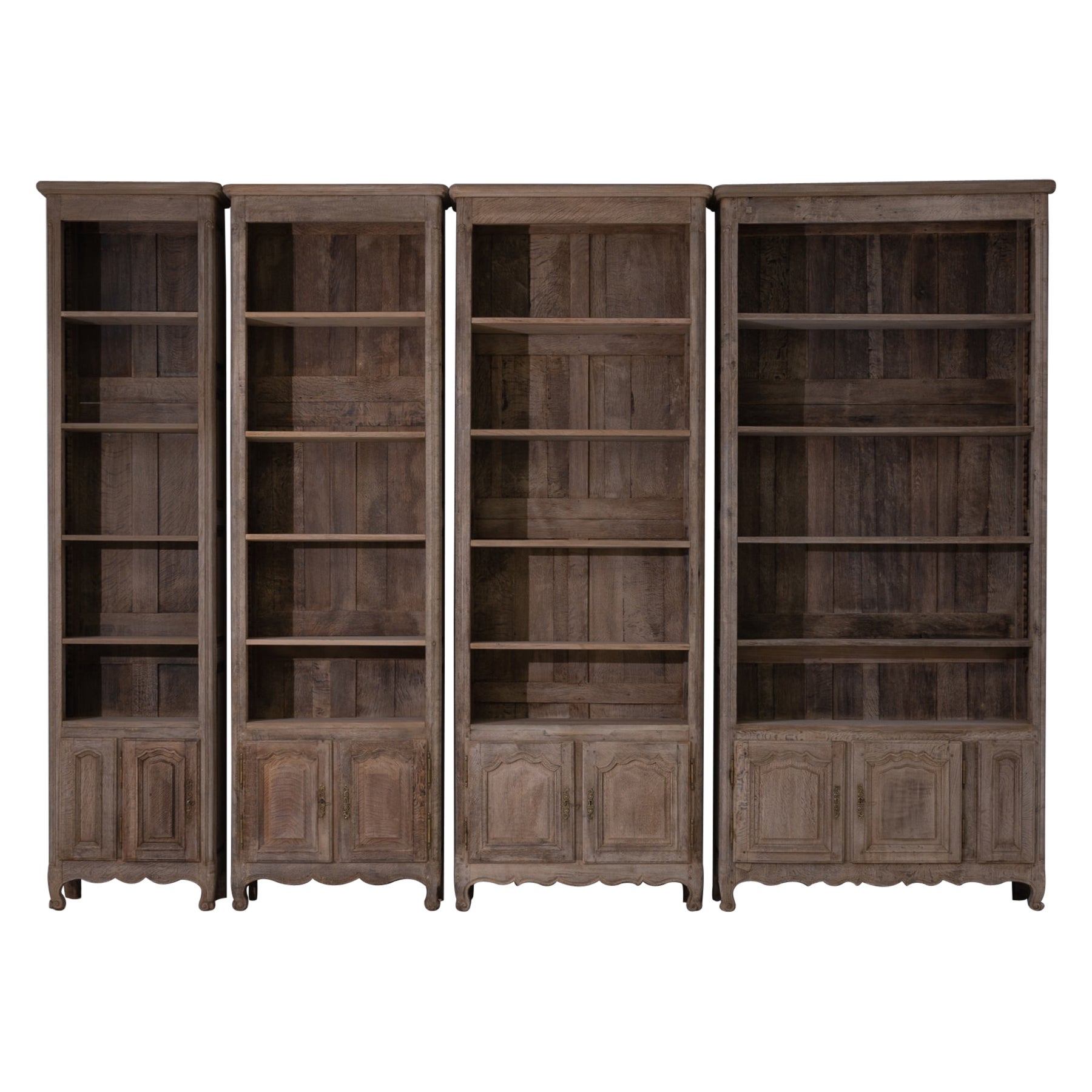 20th Century Belgian Oak Bookcase, Set of Four For Sale