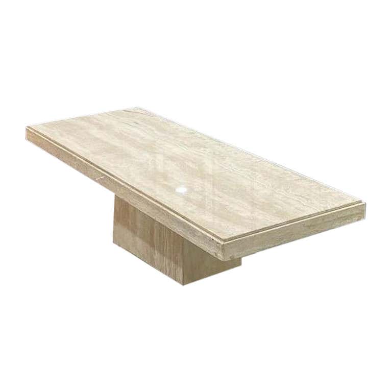 1970s Two Piece Modular Triangular Travertine Coffee Table at 1stDibs