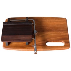 Vintage Danish Rosewood and Teak Cheese Slicing Board by Andreas Hansen