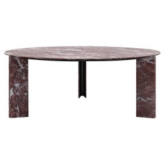 Acerbis Small Maxwell Round Table in Matt Levanto Red Marble by Massimo Castagna