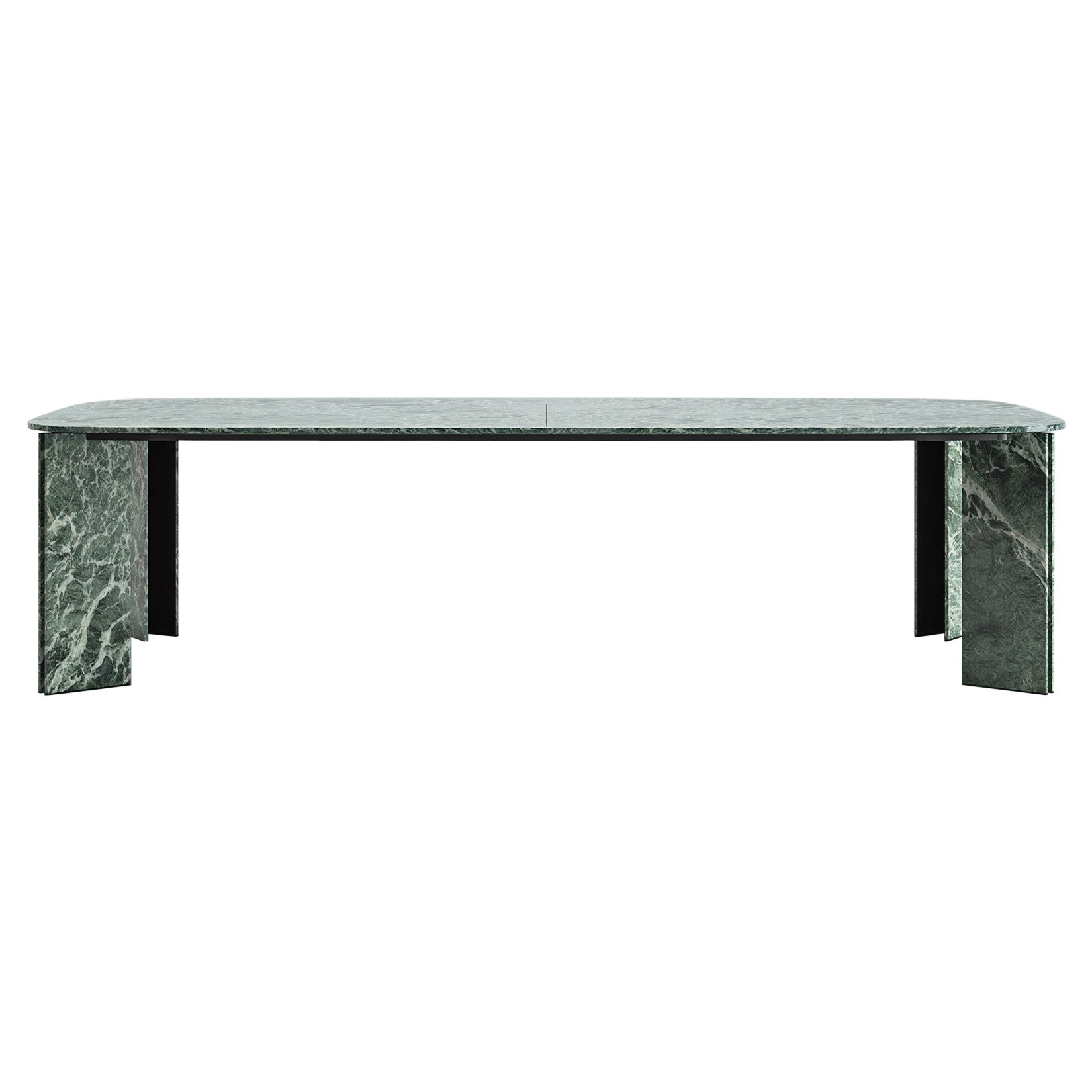 Acerbis Grande table rectangulaire Maxwell en marbre vert alpi mat