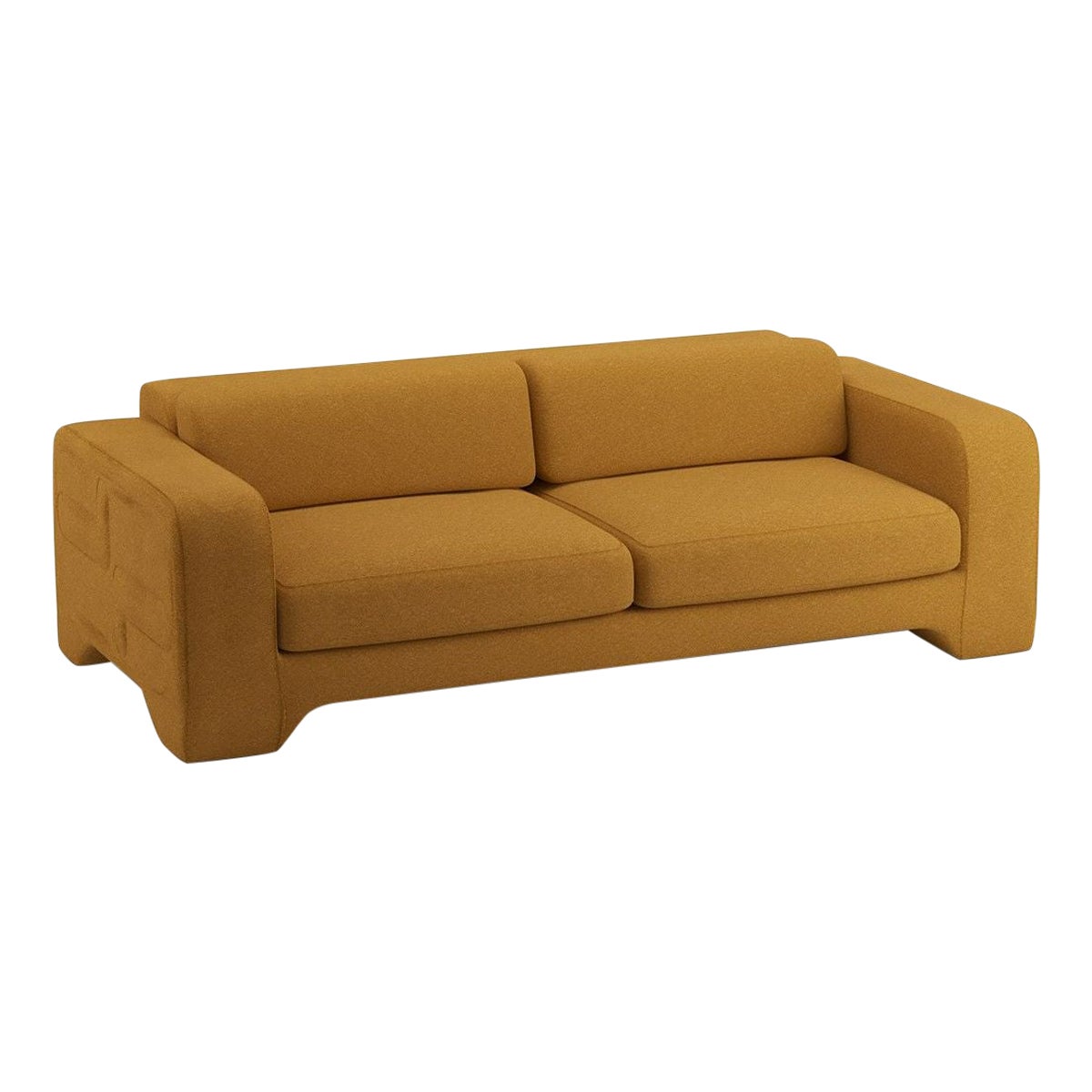 Popus Editions Giovanna 4 Seater Sofa in Curry Cork Linen Upholstery