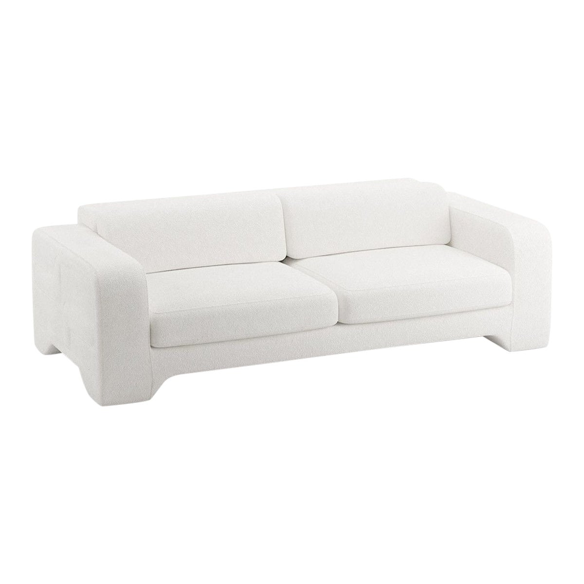 Popus Editions Giovanna 4 Seater Sofa in White Venice Chenille Velvet Fabric For Sale