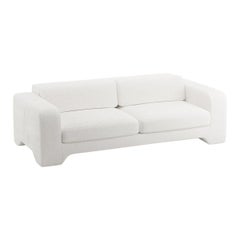 Popus Editions Giovanna 4 Seater Sofa in White Venice Chenille Velvet Fabric