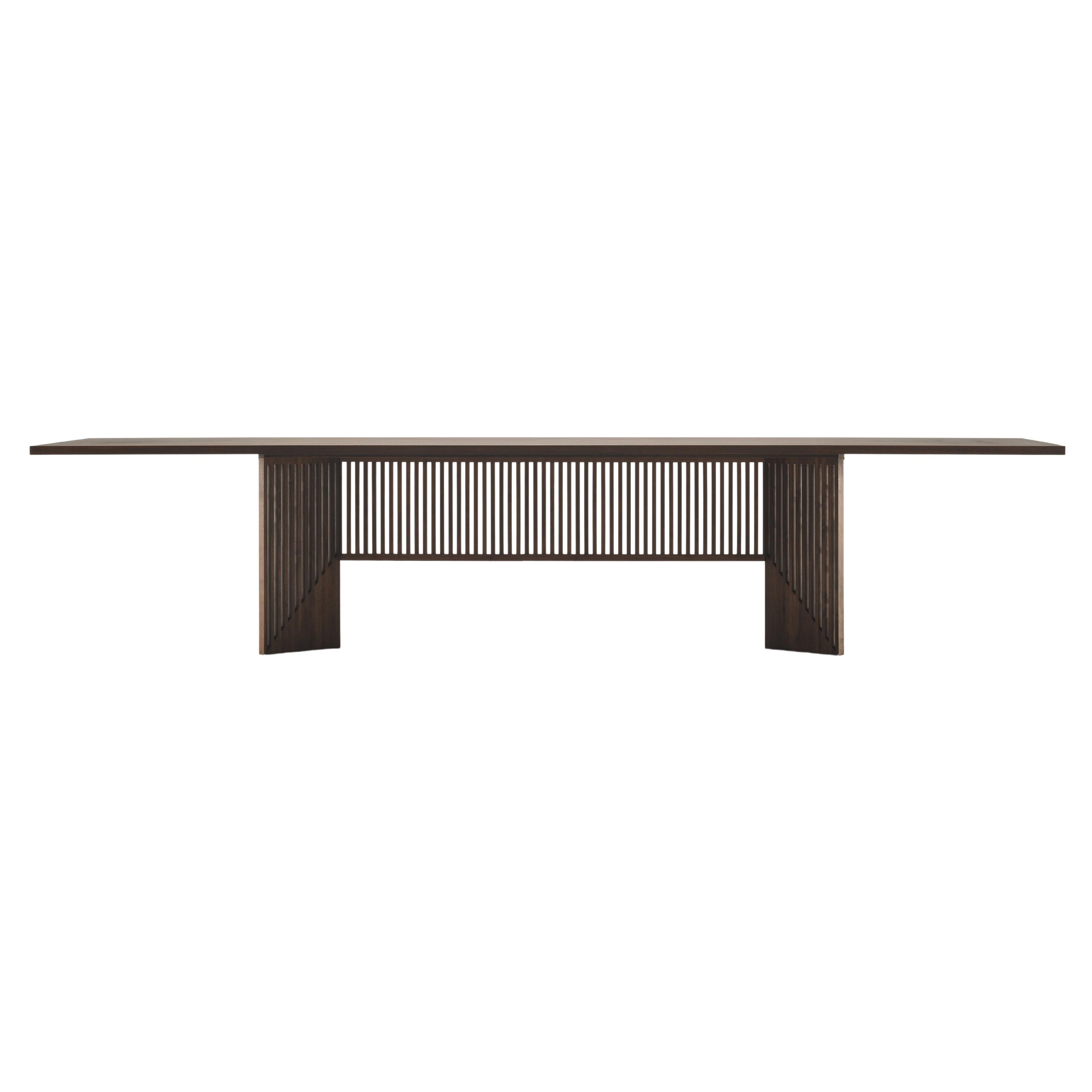 Acerbis Medium Maestro Table in Dark Stained Walnut by Gianfranco Frattini For Sale
