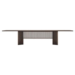 Acerbis Medium Maestro Table in Dark Stained Walnut by Gianfranco Frattini