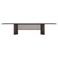Acerbis Large Maestro Table in Dark Stained Walnut by Gianfranco Frattini